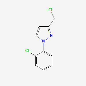 molecular formula C10H8Cl2N2 B2369577 3-(Chloromethyl)-1-(2-chlorophenyl)pyrazole CAS No. 1466733-04-9