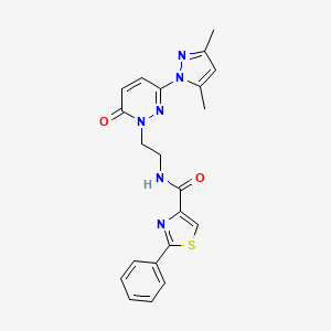molecular formula C21H20N6O2S B2369579 N-(2-(3-(3,5-二甲基-1H-吡唑-1-基)-6-氧代嘧啶并-1(6H)-基)乙基)-2-苯基噻唑-4-甲酰胺 CAS No. 1351630-53-9