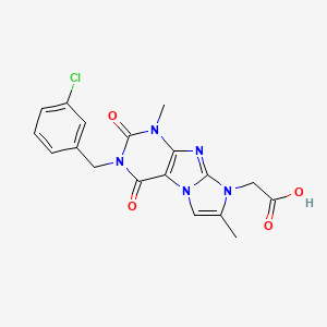2-(3-(3-chlorobenzyl)-1,7-dimethyl-2,4-dioxo-3,4-dihydro-1H-imidazo[2,1-f]purin-8(2H)-yl)acetic acid
