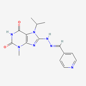 (E)-7-isopropyl-3-methyl-8-(2-(pyridin-4-ylmethylene)hydrazinyl)-1H-purine-2,6(3H,7H)-dione