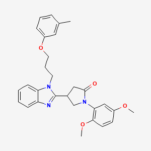 1-(2,5-dimethoxyphenyl)-4-(1-(3-(m-tolyloxy)propyl)-1H-benzo[d]imidazol-2-yl)pyrrolidin-2-one