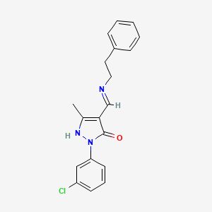(Z)-1-(3-chlorophenyl)-3-methyl-4-((phenethylamino)methylene)-1H-pyrazol-5(4H)-one