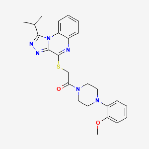 molecular formula C25H28N6O2S B2369618 1-Isopropyl-4-({2-[4-(2-methoxyphenyl)piperazin-1-yl]-2-oxoethyl}thio)[1,2,4]triazolo[4,3-a]quinoxaline CAS No. 1358708-16-3