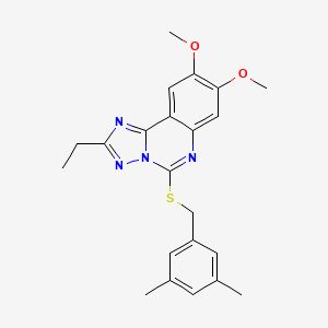 molecular formula C22H24N4O2S B2369619 5-{[(3,5-二甲苯基)甲基]硫烷基}-2-乙基-8,9-二甲氧基-[1,2,4]三唑并[1,5-c]喹唑啉 CAS No. 1221715-41-8
