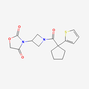 3-(1-(1-(Thiophen-2-yl)cyclopentanecarbonyl)azetidin-3-yl)oxazolidine-2,4-dione