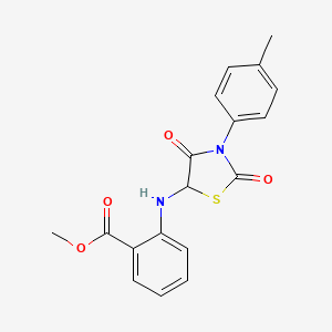 molecular formula C18H16N2O4S B2369625 Methyl 2-{[3-(4-methylphenyl)-2,4-dioxo-1,3-thiazolidin-5-yl]amino}benzoate CAS No. 1008984-49-3