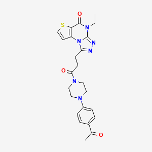 1-(3-(4-(4-acetylphenyl)piperazin-1-yl)-3-oxopropyl)-4-ethylthieno[2,3-e][1,2,4]triazolo[4,3-a]pyrimidin-5(4H)-one