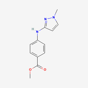 molecular formula C12H13N3O2 B2369640 Methyl 4-[(1-methylpyrazol-3-yl)amino]benzoate CAS No. 2248294-27-9