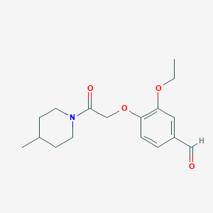 molecular formula C17H23NO4 B2369647 3-Ethoxy-4-[2-(4-methylpiperidin-1-yl)-2-oxoethoxy]benzaldehyde CAS No. 896656-99-8