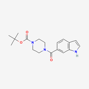 molecular formula C18H23N3O3 B2369658 tert-butyl 4-(1H-indol-6-ylcarbonyl)piperazine-1-carboxylate CAS No. 913388-30-4