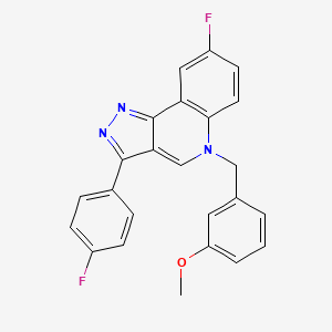 molecular formula C24H17F2N3O B2369668 8-fluoro-3-(4-fluorophenyl)-5-[(3-methoxyphenyl)methyl]-5H-pyrazolo[4,3-c]quinoline CAS No. 866349-63-5