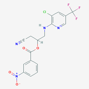 2-{[3-Chloro-5-(trifluoromethyl)-2-pyridinyl]amino}-1-(cyanomethyl)ethyl 3-nitrobenzenecarboxylate