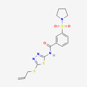 N-(5-prop-2-enylsulfanyl-1,3,4-thiadiazol-2-yl)-3-pyrrolidin-1-ylsulfonylbenzamide
