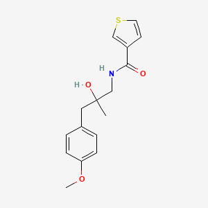 molecular formula C16H19NO3S B2369676 N-(2-hydroxy-3-(4-methoxyphenyl)-2-methylpropyl)thiophene-3-carboxamide CAS No. 1396718-06-1