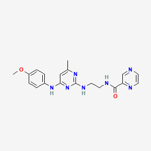 N-(2-((4-((4-methoxyphenyl)amino)-6-methylpyrimidin-2-yl)amino)ethyl)pyrazine-2-carboxamide