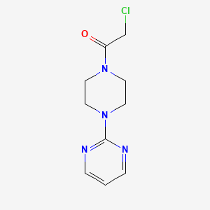 molecular formula C10H13ClN4O B2369681 2-[4-(Chloroacetyl)piperazin-1-yl]pyrimidine CAS No. 425634-97-5