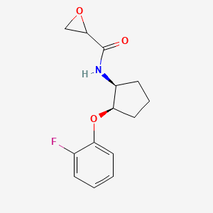 molecular formula C14H16FNO3 B2369685 N-[(1S,2R)-2-(2-Fluorophenoxy)cyclopentyl]oxirane-2-carboxamide CAS No. 2411183-23-6