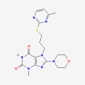 3-Methyl-7-[3-(4-methylpyrimidin-2-yl)sulfanylpropyl]-8-morpholin-4-ylpurine-2,6-dione