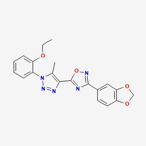 molecular formula C20H17N5O4 B2369689 3-(1,3-benzodioxol-5-yl)-5-[1-(2-ethoxyphenyl)-5-methyl-1H-1,2,3-triazol-4-yl]-1,2,4-oxadiazole CAS No. 932312-75-9