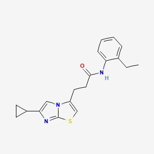 molecular formula C19H21N3OS B2369691 3-(6-cyclopropylimidazo[2,1-b]thiazol-3-yl)-N-(2-ethylphenyl)propanamide CAS No. 1251609-90-1