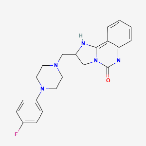 molecular formula C21H22FN5O B2369692 2-{[4-(4-fluorophenyl)piperazino]methyl}-2,6-dihydroimidazo[1,2-c]quinazolin-5(3H)-one CAS No. 145938-41-6