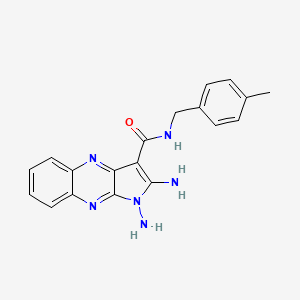 molecular formula C19H18N6O B2369704 1,2-diamino-N-(4-methylbenzyl)-1H-pyrrolo[2,3-b]quinoxaline-3-carboxamide CAS No. 799833-09-3