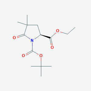 molecular formula C14H23NO5 B2369714 (S)-1-tert-Butyl 2-ethyl 4,4-dimethyl-5-oxopyrrolidine-1,2-dicarboxylate CAS No. 158392-80-4