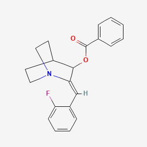 molecular formula C21H20FNO2 B2369717 2-[(Z)-(2-氟苯基)亚甲基]-1-氮杂双环[2.2.2]辛-3-基苯甲酸酯 CAS No. 477871-46-8