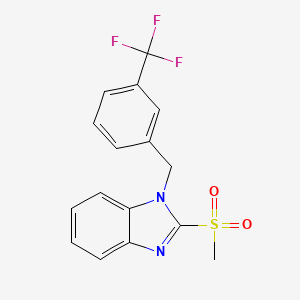molecular formula C16H13F3N2O2S B2369732 2-(methylsulfonyl)-1-(3-(trifluoromethyl)benzyl)-1H-benzo[d]imidazole CAS No. 886923-39-3