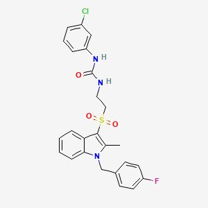 1-(3-chlorophenyl)-3-(2-((1-(4-fluorobenzyl)-2-methyl-1H-indol-3-yl)sulfonyl)ethyl)urea