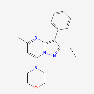 molecular formula C19H22N4O B2369744 4-(2-Ethyl-5-methyl-3-phenylpyrazolo[1,5-a]pyrimidin-7-yl)morpholine CAS No. 900270-14-6