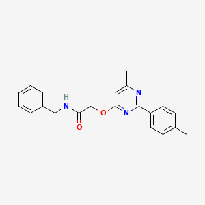 molecular formula C21H21N3O2 B2369750 N-苄基-2-((6-甲基-2-(对甲苯基)嘧啶-4-基)氧基)乙酰胺 CAS No. 1029790-52-0