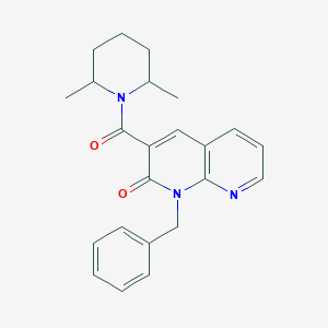 1-benzyl-3-(2,6-dimethylpiperidine-1-carbonyl)-1,8-naphthyridin-2(1H)-one
