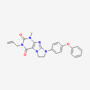 molecular formula C23H21N5O3 B2369769 4-Methyl-6-(4-phenoxyphenyl)-2-prop-2-enyl-7,8-dihydropurino[7,8-a]imidazole-1,3-dione CAS No. 893954-72-8