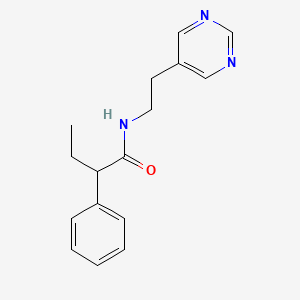 molecular formula C16H19N3O B2369770 2-phenyl-N-(2-(pyrimidin-5-yl)ethyl)butanamide CAS No. 2034603-04-6