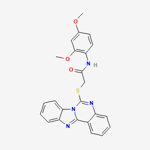 2-(benzimidazo[1,2-c]quinazolin-6-ylthio)-N-(2,4-dimethoxyphenyl)acetamide