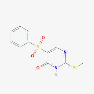 molecular formula C11H10N2O3S2 B2369781 2-(Methylsulfanyl)-5-(phenylsulfonyl)-4-pyrimidinol CAS No. 478247-40-4