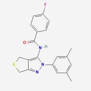 N-(2-(3,5-dimethylphenyl)-4,6-dihydro-2H-thieno[3,4-c]pyrazol-3-yl)-4-fluorobenzamide