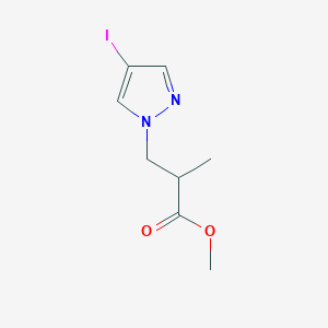 molecular formula C8H11IN2O2 B2369796 Methyl 3-(4-iodo-1H-pyrazol-1-yl)-2-methylpropanoate CAS No. 1342201-11-9