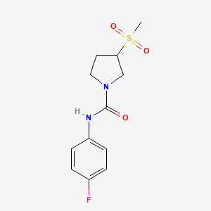 molecular formula C12H15FN2O3S B2369800 N-(4-fluorophenyl)-3-(methylsulfonyl)pyrrolidine-1-carboxamide CAS No. 1705917-05-0