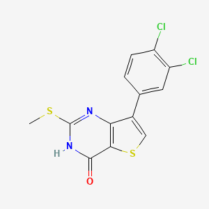 molecular formula C13H8Cl2N2OS2 B2369805 7-(3,4-二氯苯基)-2-(甲硫基)噻吩并[3,2-d]嘧啶-4(3H)-酮 CAS No. 1291486-65-1