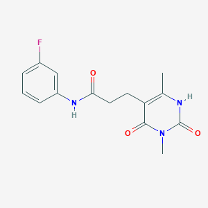 molecular formula C15H16FN3O3 B2369813 3-(3,6-二甲基-2,4-二酮-1,2,3,4-四氢嘧啶-5-基)-N-(3-氟苯基)丙酰胺 CAS No. 1169954-50-0
