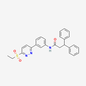N-(3-(6-(ethylsulfonyl)pyridazin-3-yl)phenyl)-3,3-diphenylpropanamide