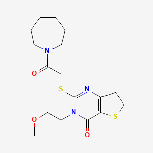 2-[2-(Azepan-1-yl)-2-oxoethyl]sulfanyl-3-(2-methoxyethyl)-6,7-dihydrothieno[3,2-d]pyrimidin-4-one