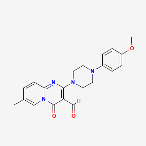 molecular formula C21H22N4O3 B2369826 2-[4-(4-Methoxyphenyl)piperazin-1-yl]-7-methyl-4-oxopyrido[1,2-a]pyrimidine-3-carbaldehyde CAS No. 838890-96-3