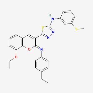 5-[8-Ethoxy-2-(4-ethylphenyl)iminochromen-3-yl]-N-(3-methylsulfanylphenyl)-1,3,4-thiadiazol-2-amine