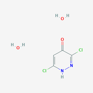 molecular formula C4H6Cl2N2O3 B2369834 3,6-Dichloropyridazin-4-ol dihydrate CAS No. 1452487-57-8; 2779-81-9