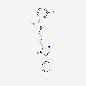 3-fluoro-N-(2-((5-(p-tolyl)-1H-imidazol-2-yl)thio)ethyl)benzamide