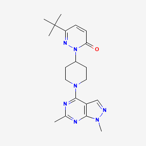 molecular formula C20H27N7O B2369845 6-Tert-butyl-2-[1-(1,6-dimethylpyrazolo[3,4-d]pyrimidin-4-yl)piperidin-4-yl]pyridazin-3-one CAS No. 2309189-35-1