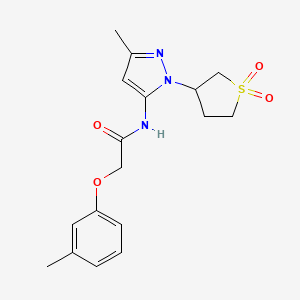 molecular formula C17H21N3O4S B2369851 N-(1-(1,1-dioxidotetrahydrothiophen-3-yl)-3-methyl-1H-pyrazol-5-yl)-2-(m-tolyloxy)acetamide CAS No. 1172560-76-7